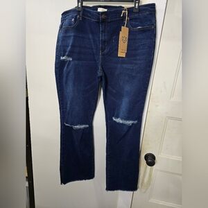 Size 16! NWTS Blue Turtle‎ Jeans High Waist Straight Leg Distressed